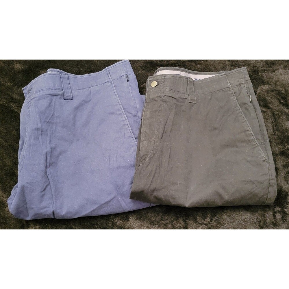 Lot Of 2 Men's PGA TOUR Golf Blue And Black Pants Size 38 /30 Zipper Pockets